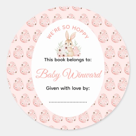 Easter Bunny Baby Shower Ronde Sticker (Voorkant)