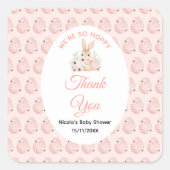 Easter Bunny Baby Shower Vierkante Sticker (Voorkant)