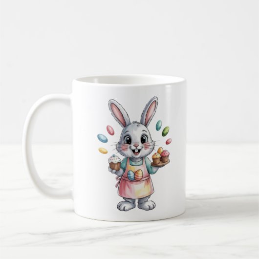 Easter Bunny Baker Mug Cute Gift for Women Spring Koffiemok (Links)