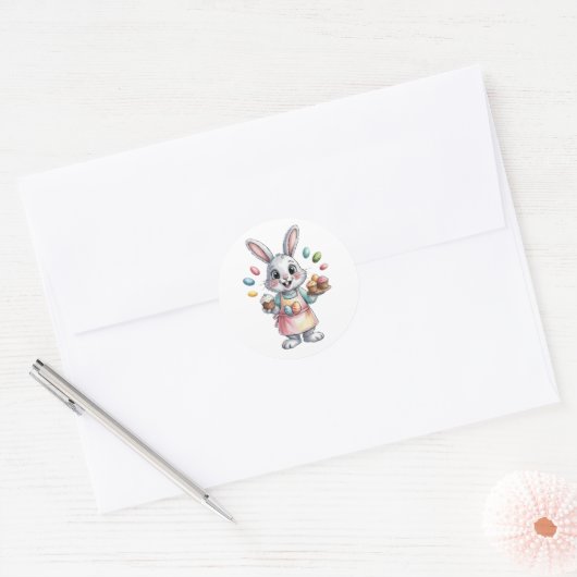 Easter Bunny Baker Sticker Cute Easter Gift Spring (Envelop)