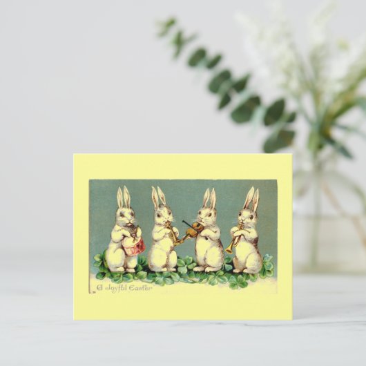  Easter Bunny Band Briefkaart (Staand voorkant)