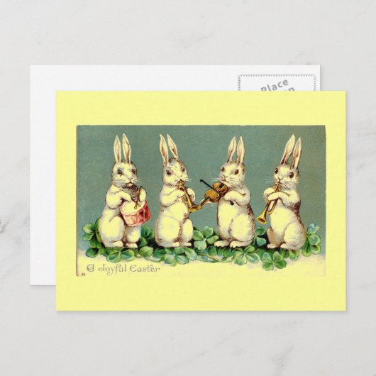  Easter Bunny Band Briefkaart (Voorkant / Achterkant)