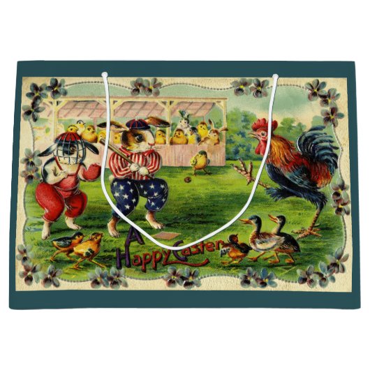 Easter Bunny Baseball Wenskaart Groot Cadeauzakje (Voorkant)