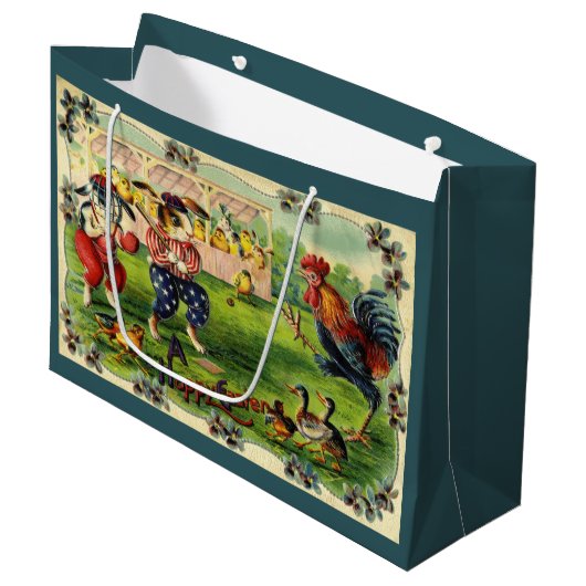 Easter Bunny Baseball Wenskaart Groot Cadeauzakje (Voorkant Gekanteld)