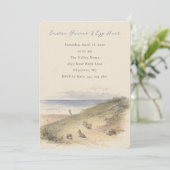 Easter Bunny Brunch and Egg Hunt Invitation Kaart (Staand voorkant)