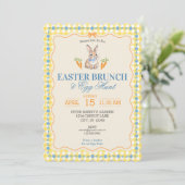 Easter Bunny Brunch Egg Hunt Celebration (yellow) Kaart (Staand voorkant)