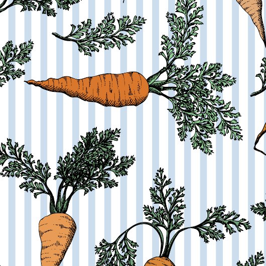 Easter Bunny Carrots & Blue Stripes Cadeaupapier