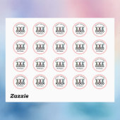 Easter Bunny Checkerboard Pink Green Teal Monogram Ronde Sticker