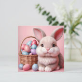 Easter Bunny Chocolate Egg Feestdagenkaart (Staand voorkant)