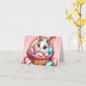 Easter bunny chocolate egg kaart (Gele Bloem)