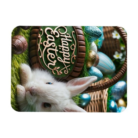 Easter Bunny Chocolate Egg Magneet (Horizontaal)