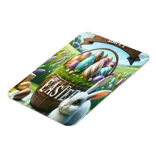 Easter Bunny Chocolate Egg Magneet (Linkerzijde)