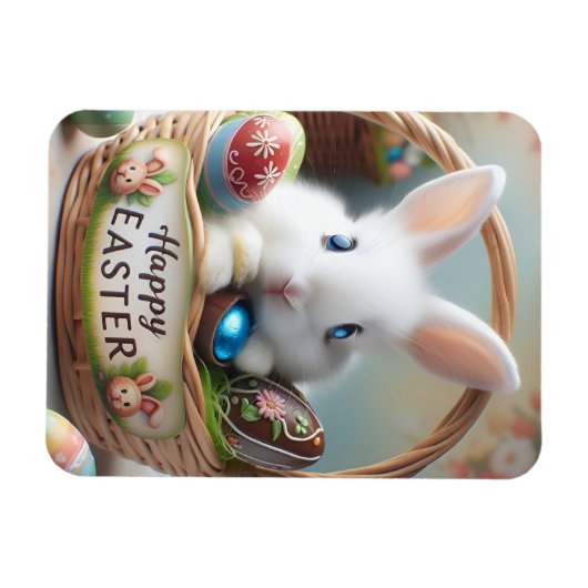 Easter bunny chocolate egg magneet (Horizontaal)