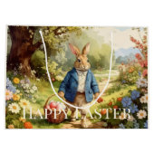 Easter Bunny Collecting Easter Eggs Groot Cadeauzakje (Achterkant)