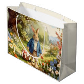 Easter Bunny Collecting Easter Eggs Groot Cadeauzakje (Achterkant Gekanteld)