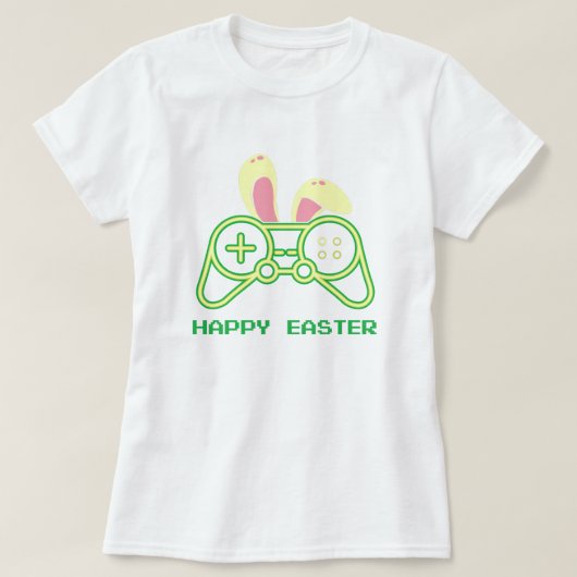 Easter Bunny Controller Gaming Shirt; Easter Gamer T-shirt (Design voorkant)