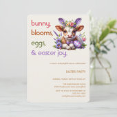 Easter Bunny Cow Invitation | Kid easter party Kaart (Staand voorkant)