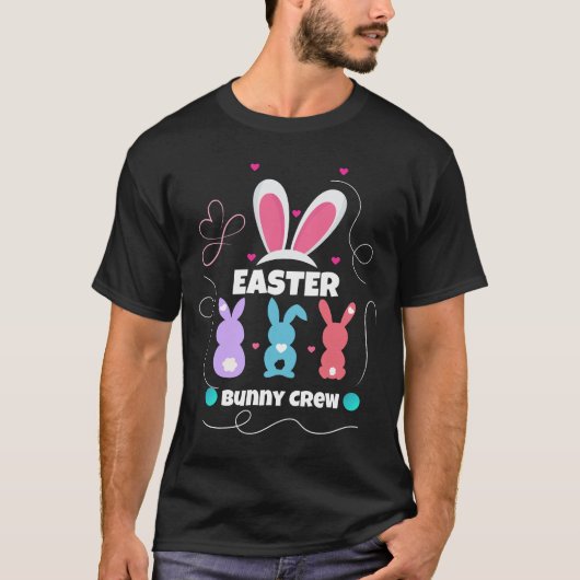 Easter Bunny Crew Mannen T-Shirt – Bijpassende fam (Voorkant)
