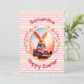 Easter bunny cute name feestdagenkaart (Staand voorkant)