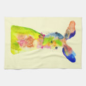 Easter bunny cute watercolor theedoek (Horizontaal)