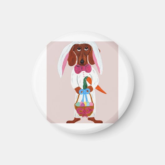Easter bunny Dachshund  Magneet (Voorkant)