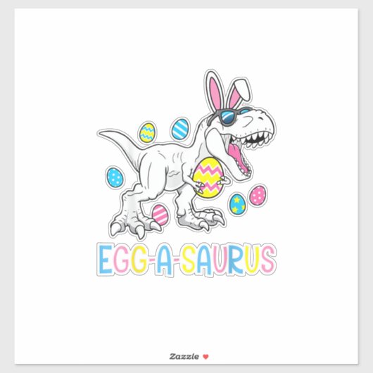 Easter Bunny Dinosaur Egg A Saurus TRex Kids Boys  Sticker (Vel)
