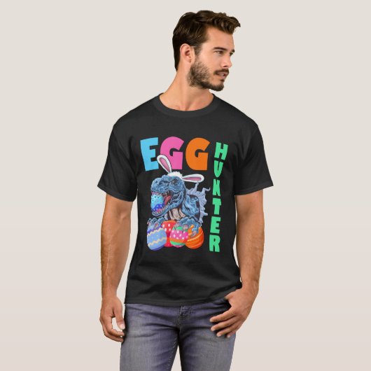 Easter Bunny Dinosaur T Rex Children's Egg Hunt Ea T-shirt (Voorkant volledig)