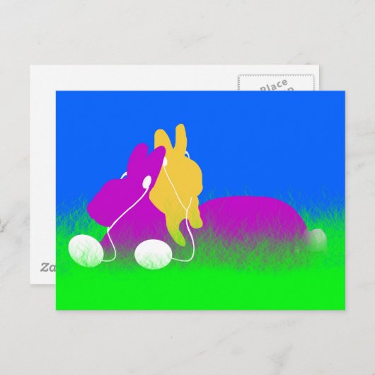 Easter Bunny Ear Buds Feestdagenkaart (Voorkant / Achterkant)