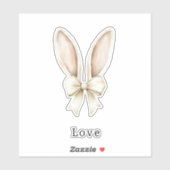 Easter Bunny Ears Bow Love Sticker (Vel)