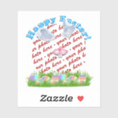 Easter Bunny (Ears & Nose Adjustable) Photo Frame Sticker (Vel)