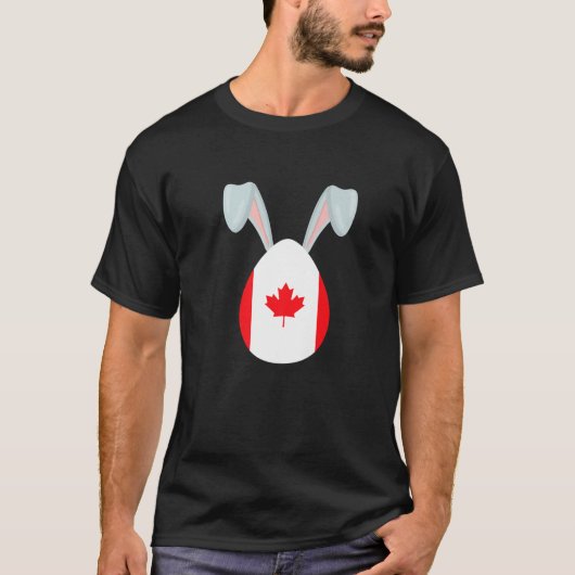 Easter Bunny Easter Egg Canadian Flag Happy Easter T-shirt (Voorkant)