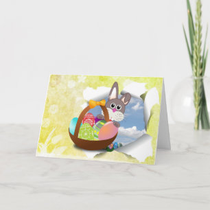 Easter Bunny Egg Basket Feestdagen Kaart