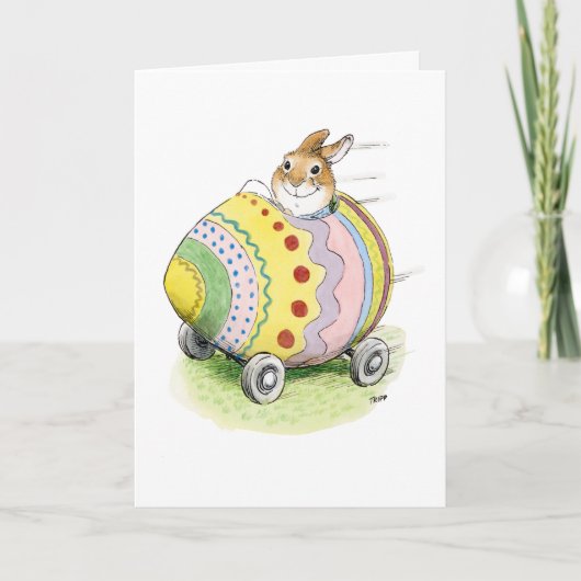 Easter Bunny Egg Car Kaart (Voorkant)