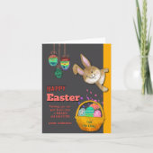 Easter Bunny EGG-CITING illustratie Feestdagen Kaart (Voorkant)