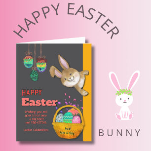 Easter Bunny EGG-CITING illustratie Feestdagen Kaart