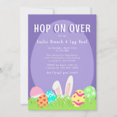 Easter Bunny Egg Hunt en Zondag Brunch Uitnodiging (Voorkant)