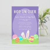 Easter Bunny Egg Hunt en Zondag Brunch Uitnodiging (Staand voorkant)