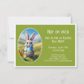 Easter bunny | Egg Hunt  | Hop on over | green -  Kaart (Voorkant)