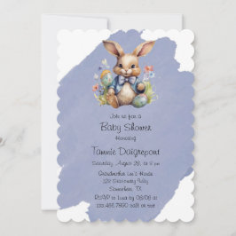 Easter Bunny Eggs and Flowers Baby shower Kaart