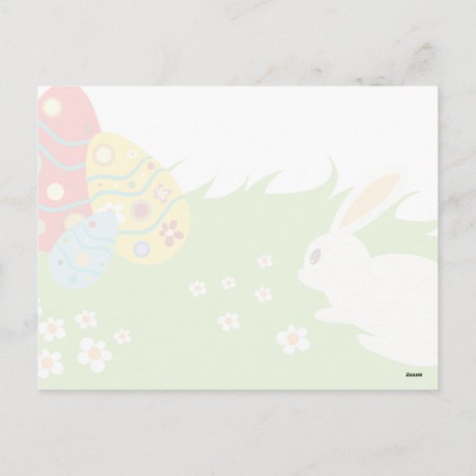Easter bunny, eggs and flowers custom postcard feestdagenkaart (Achterkant)