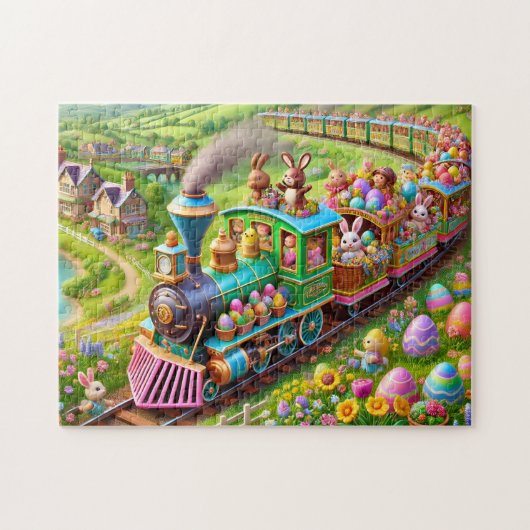 Easter Bunny Express Spring Train Adventure  Legpuzzel (Horizontaal)