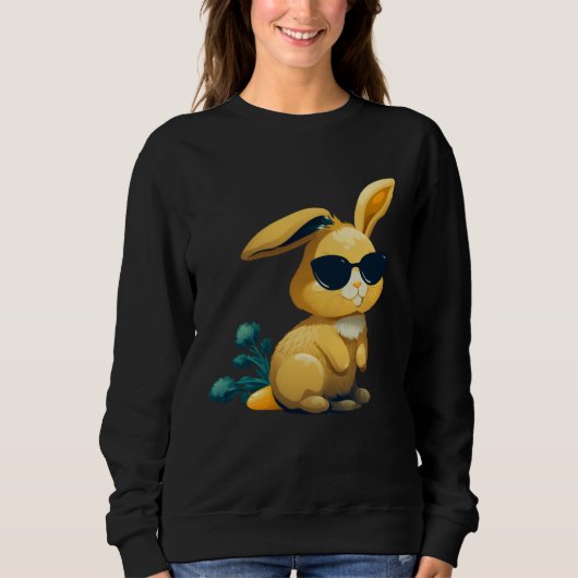 Easter Bunny Face Easter Rabbit cool Easter Bunnie Trui (Voorkant)