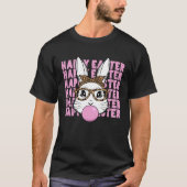 Easter Bunny Face Glasses Leopard Happy Easter Day T-shirt (Voorkant)