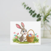 Easter bunny feestdagenkaart (Staand voorkant)