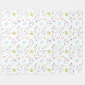 Easter Bunny Fleece Blanket Deken (Voorkant (Horizontaal))