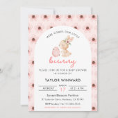 Easter Bunny Floral Baby Shower Kaart (Voorkant)