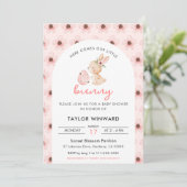 Easter Bunny Floral Baby Shower Kaart (Staand voorkant)