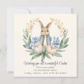 Easter bunny Floral Easter Greeting Card Kaart (Voorkant)