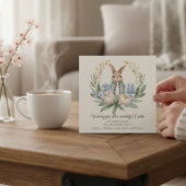 Easter bunny Floral Easter Greeting Card Kaart