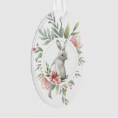 Easter Bunny Floral ontwerp Ornament (voorkant)